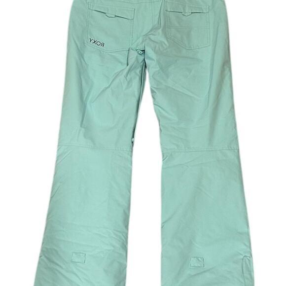 Roxy Mint Green Snow Pants Women’s Sz L Adjustable Waist Ski Snowboard - Picture 1 of 10